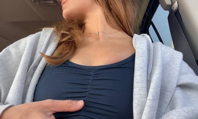 Taking my titties out in the work lot 🙈 Girl, onlyfans Onlyfans petites